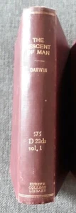 Charles Darwin, The Descent Of Man, Vol. 1,  1872 X-library Rebound - Picture 1 of 17