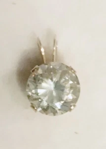 14K Solid Yellow Gold 1CT Moissanite Pendant - Picture 1 of 5