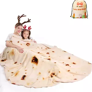 Burritos Tortilla Throw Blanket 2.0 for Adult and Kids, Giant Funny Realistic Fo - Picture 1 of 12
