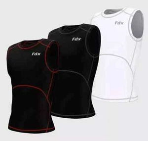 FDX Herren Compression Armour Base Layer Top Ärmellos Thermo Gym Sport Shirt - Bild 1 von 9