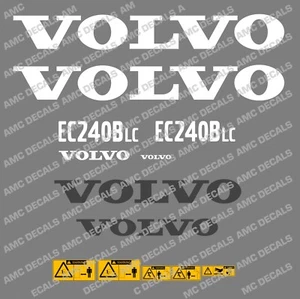VOLVO EC240BLC DIGGER DECAL STICKER SET WITH SAFETY WARNING DECALS - Picture 1 of 1