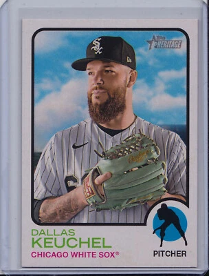 Dallas Keuchel 2022 Topps Heritage French Text #'d /73 Variation Parallel - Image 1 of 2