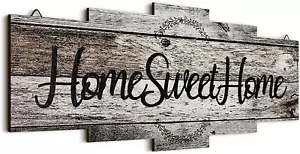 Home Sweet Home Sign, Rustic Wood Room Wall Decor, Farmhouse Plaque Wall Hanging - Picture 1 of 12