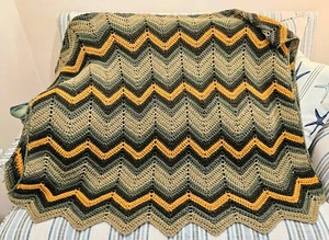 Mid Century hand crochet Afghan w/ pattern - Picture 1 of 7