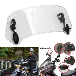 Motorcycle Windshield Extension Spoiler Adjustable Clip-On Windscreen Deflector - Picture 1 of 12
