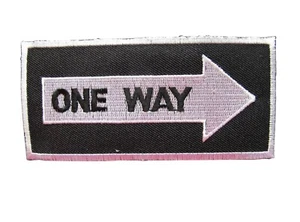 #2348 Traffic Sign "ONE WAY" Embroidery Iron On Applique Patch - Picture 1 of 1