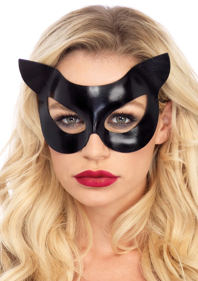 Vinyl Cat Mask Leg Avenue A2755 Black One Size Fits All