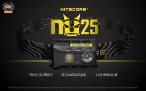 Nitecore NU25 360 lumens RED CRI LED Compact Rechargeable Camping Headlamp - Picture 1 of 12