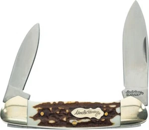 Schrade Large Canoe Pocket Knife 7Cr17MoV Steel Blades Handle Staglon 1135994 - Picture 1 of 1