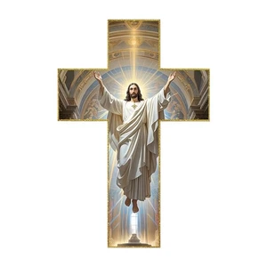 Wooden Jesus Christ Wall Cross Wooden Wall Cross Holy Religious Home Decor - Picture 1 of 11