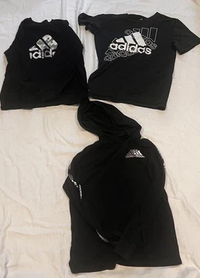 Lote De 3 Camisas Adidas, Talla Niño Mediana 10-12 Color Negro Foto 1 de 4
