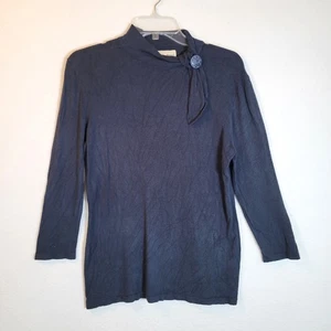 Effies Herz Damen Bindeknoten Top Bluse Größe XL blau Strick Retro bescheiden 50er - Bild 1 von 9