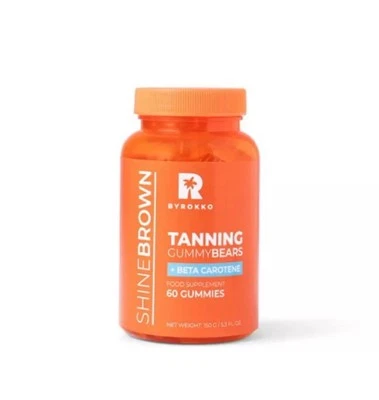 BYROKKO Shine Brown Beta Carotene Tanning Gummies 60 - For Bronze Skin