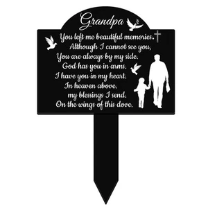 Cemetery Decorations for Grave Memorial Plaques Markers Stake for Outdoors De... - Picture 1 of 7