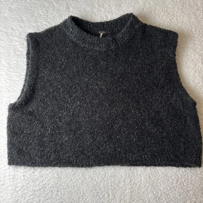 Chaleco Free People Margot Verde Oscuro Sherpa Corto Difuso Talla L Foto 1 de 4