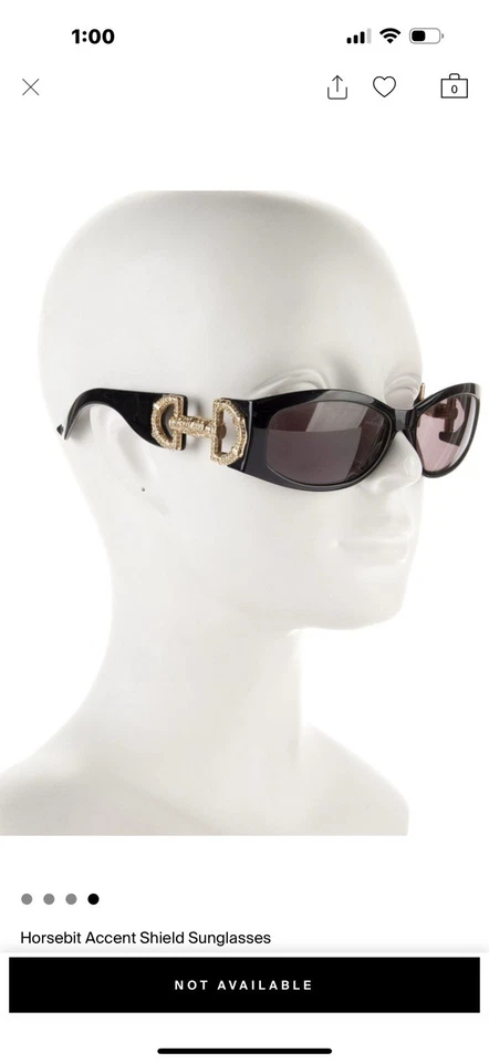 Женские солнцезащитные очки Gucci Horsebit Accent защитные солнцезащитные очки - Изображение 1 из 3