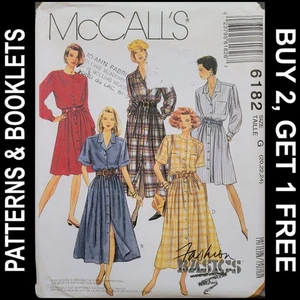 Vintage McCall's Front Buttoned Dress Pattern #6182 Sizes 20-22-24 UNCUT - Picture 1 of 7