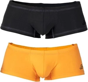 Duo Pack Two PRIVATE STRUCTURE Boxer Trunk Matt Black + Orange 4383 111 - Picture 1 of 8