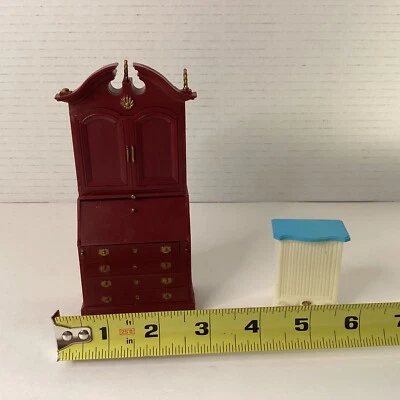 VTG Marx Little Hostess Dollhouse Furniture Hamper & Drop Front Secretery. - Image 1 of 4