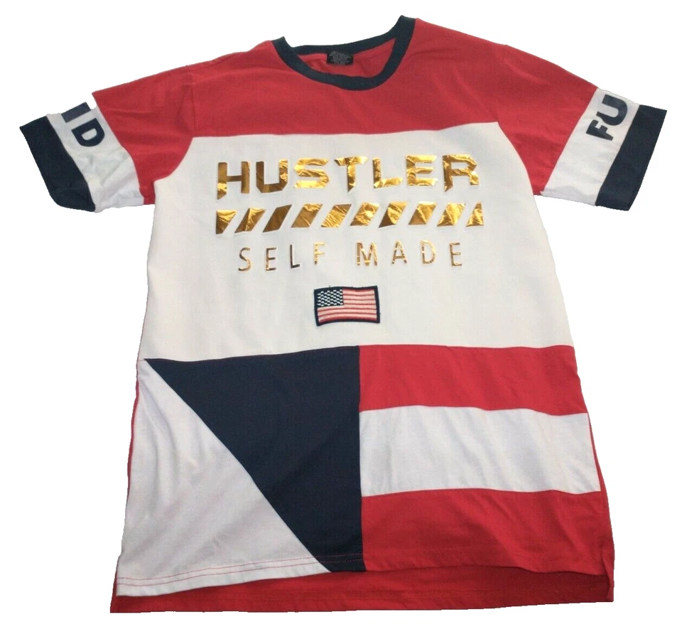 Camisa mediana HUSTLER AUTOHECHA para hombre diamante $tash EE. UU. Hip Hop Supreme Savage Foto 1 de 4