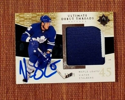 2009 Ultimate Debut Thread Patches #UDTVS Viktor Stalberg Maple Leafs JSA AU /35 - Image 1 of 2