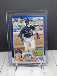 2023 Topps MLB #89 Brett Baty novato New York Mets azul paralelo - Imagen 1 de 2