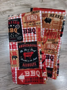 Stoffservietten BBQ Druck Handarbeit in den USA Wählen Sie Ihre Nummer im Set Barbecue - Bild 1 von 8