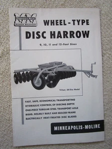 Brochure originale 1966 per erpice a disco tipo ruota Minneapolis Moline - Foto 1 di 5