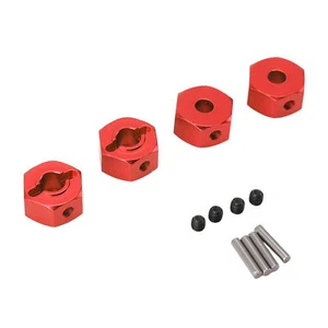 (Red)4pcs RC Wheel Hex Hub Adaptor Aluminum Alloy 12mm Wheel Hex Hubs Drive LX - Picture 1 of 12