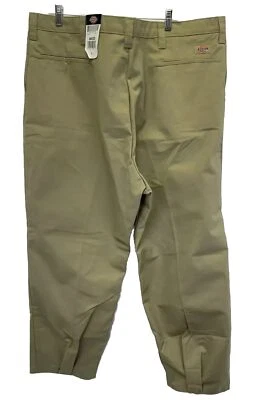 Pantalones de trabajo Dickies de sarga frontal lisa para hombre talla 46x32 beige (O63) nuevos con etiquetas Foto 1 de 4