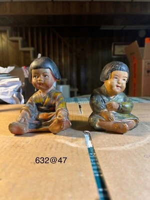 Antigua estatuilla japonesa pintada a mano Foto 1 de 4