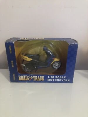 Maisto Road And Track 1/18 Scale Peugeot Elyseo Motorcycle Blue Yellow - Image 1 of 4