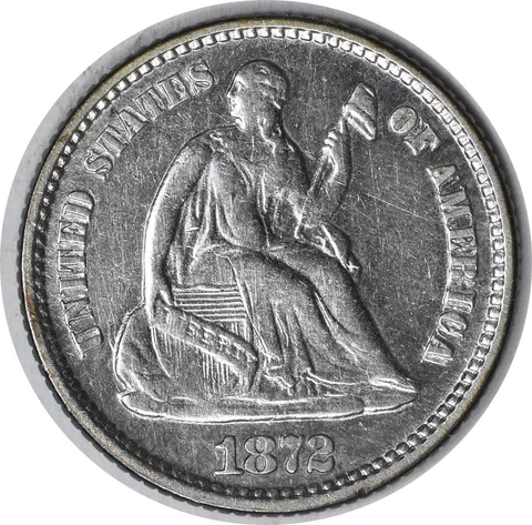 1872 Liberty Seated Silver Half Dime DDO FS-101 AU Uncertified #216 Cover