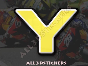 3D Stickers Resin Domed LETTER Y - Color Yellow - 100 mm(4 inches) Adhesive - Foto 1 di 1