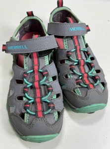 Merrell - kids size 4 - River sandals - Gray, teal, and salmon - Picture 1 of 13