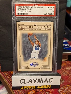 2008 DONRUSS THREADS DERRICK ROSE COURT KINGS PSA 9 RC #CK-53 065/250 - Image 1 of 2