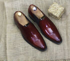 Handmade Burgundy Genuine Leather Chelsea Shoes For Men Formal Boot Slip On