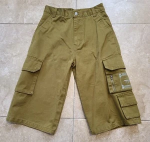 NOS Vintage Hot Tuna Boys Youth Cargo Shorts Army Green Size 10 Skater Surfer - Picture 1 of 12