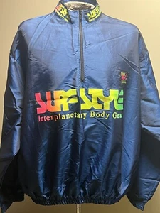 Vintage Surf Style Body Gear Iridescent Blue Windbreaker Jacket Rare Back Hit - Picture 1 of 6