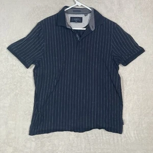 Ted Baker London Mens size 4 Black White Striped Short Sleeve Polo Shirt Cotton - Picture 1 of 5