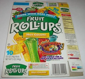 SCARCE 1998 VINTAGE BETTY CROCKER CARTOON NETWORK FRUIT ROLL-UPS EMPTY FLAT BOX - Picture 1 of 5