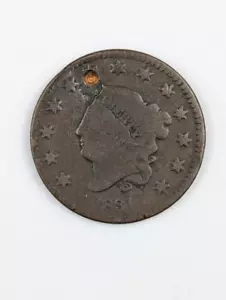 1831 Coronet Head Large Cent - Partially holed. - Picture 1 of 4