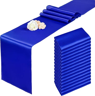 15 Pack Royal Blue Table Runners 12 X 108 Inch Long for Rectangle round Tables,  - Image 1 of 4