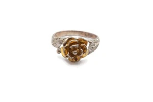 Vintage Sterling Silver 925 Rose Flower Ring Size 3.25 - Picture 1 of 8