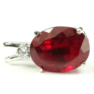 Colgante de plata esterlina 925, rubí creado, SP018 - Imagen 1 de 4