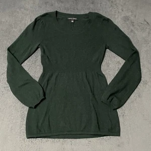 Banana Republic Sweater Women S Green Wool Cashmere Ruched Long Sleeve Tunic Top - Picture 1 of 6