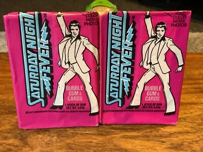 Paquetes de cera Donruss Saturday Night Fever 1977 - Lote de 2 John Travolta Foto 1 de 4