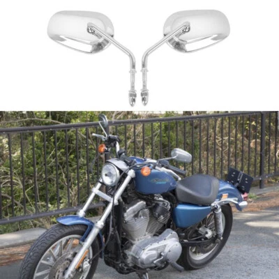 Espejos retrovisores cromados para motocicleta Harley Davidson Sportster XL 883 1200 Foto 1 de 4