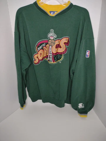 Vintage Sonics Stitched Sweater Starter Basketball Crewneck Sweatshirt 90s  XL Cover
