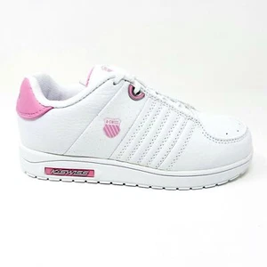 K-Swiss Wolert White Bubble Gum Pink Girls Kids Casual Shoes Sneakers 51376136 - Picture 1 of 5